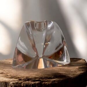 NAMBE Candlestick Heavy Glass, 3 1/2 Inches x 4 1/2 Inches